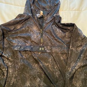 UA 1/4 zip rain gear pullover with hood